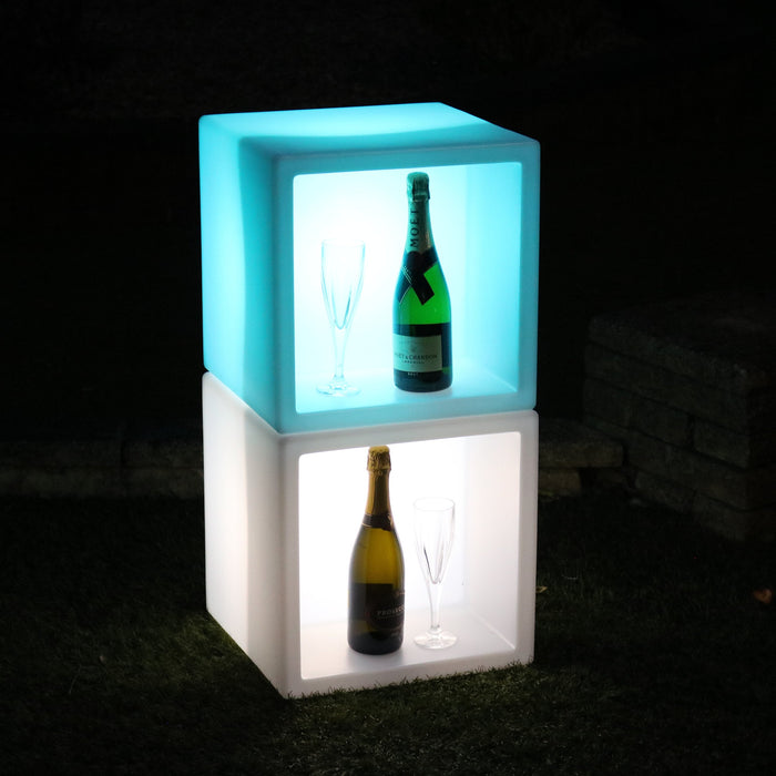 LED Dranken Display, Champagne Drankenhouder Wijnrek, Verlichte Mobiele Bar, 40 x 40 cm